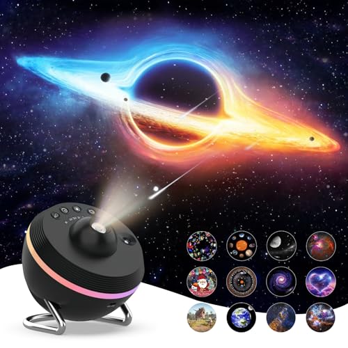 MERTTURM Home Planetarium Projektor, 13 in 1 Planet Discs Meteor Sternenhimmel Projektor, Sternenlicht Mit Highlight-Sharp-Effekt, Skylight Projektor für Kinder, Erwachsene, Weihnachts Geschenk von MERTTURM