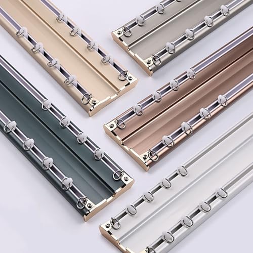 100cm~420cm Vorhangschiene, Aluminium Gardinenschiene, 2-läufige Deckenschiene Decken-Vorhangschiene Gardinenschienen mit stummen Rollen für Vorhänge Fenster Balkon Büros Hotels Kliniken(Gray,350cm/11 von MERUNNRY
