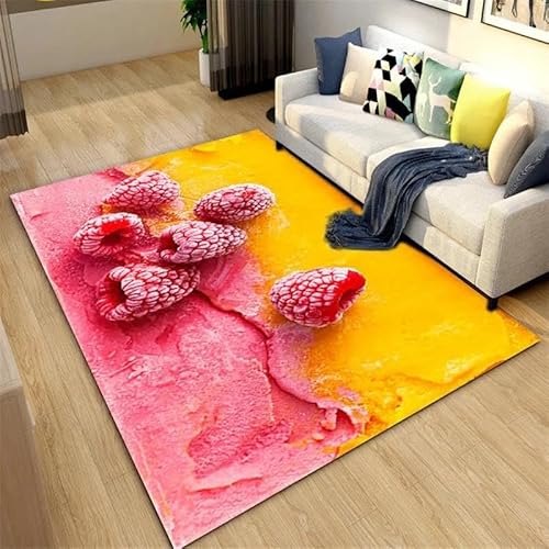 MERVOS Kreative Früchte bedruckter Teppich Wohnzimmer Küche Schlafzimmer Bad Flur Anti-Rutsch-Bodenmatte von MERVOS