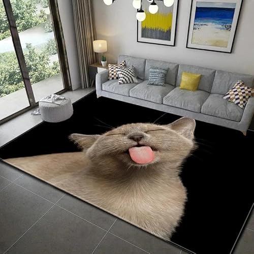MERVOS Romantischer Teppich mit Hundemuster Wohnzimmer Schlafzimmer Küche Badezimmer rutschfeste Bodenmatten für Zuhause von MERVOS