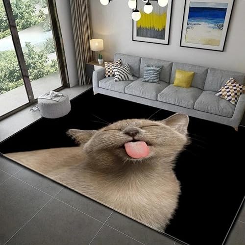MERVOS Romantischer Teppich mit Hundemuster Wohnzimmer Schlafzimmer Küche Badezimmer rutschfeste Bodenmatten für Zuhause von MERVOS