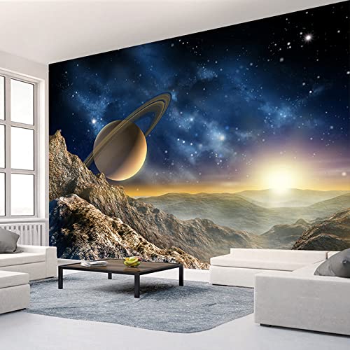 MERVOS Tapete Wandbild 3D selbstklebende PVC-Wandmalerei Raum Kosmos Fotografie Wohnzimmer Schlafzimmer Dekoration Tapete von MERVOS