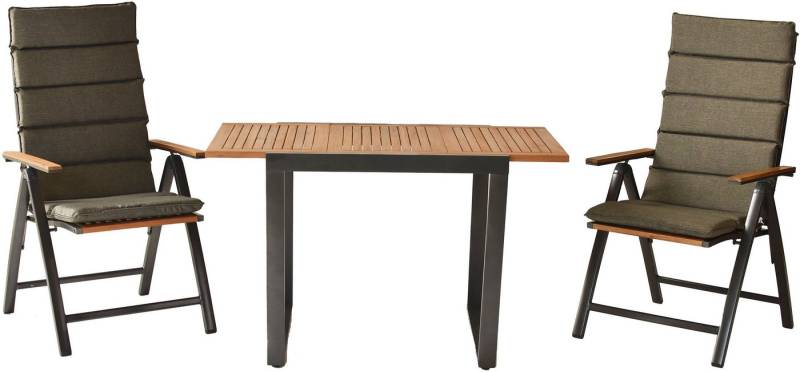 MERXX Balkonset »Athos«, (Set, 5-tlg), Rückenlehne 5-fach verstellbar, Tischplatte aus Akazienholz von MERXX