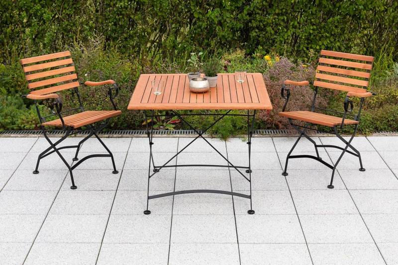 MERXX Balkonset Schloßgarten, (3-tlg), 2 Klappsessel mit Klapptisch von MERXX