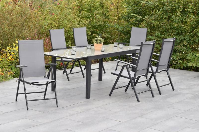 MERXX Garten-Essgruppe »Amalfi«, (Set, 7-tlg., 5-fach verstellbare Rückenlehne), Ausziehtisch: LxB: 200-300 x 110 cm von MERXX