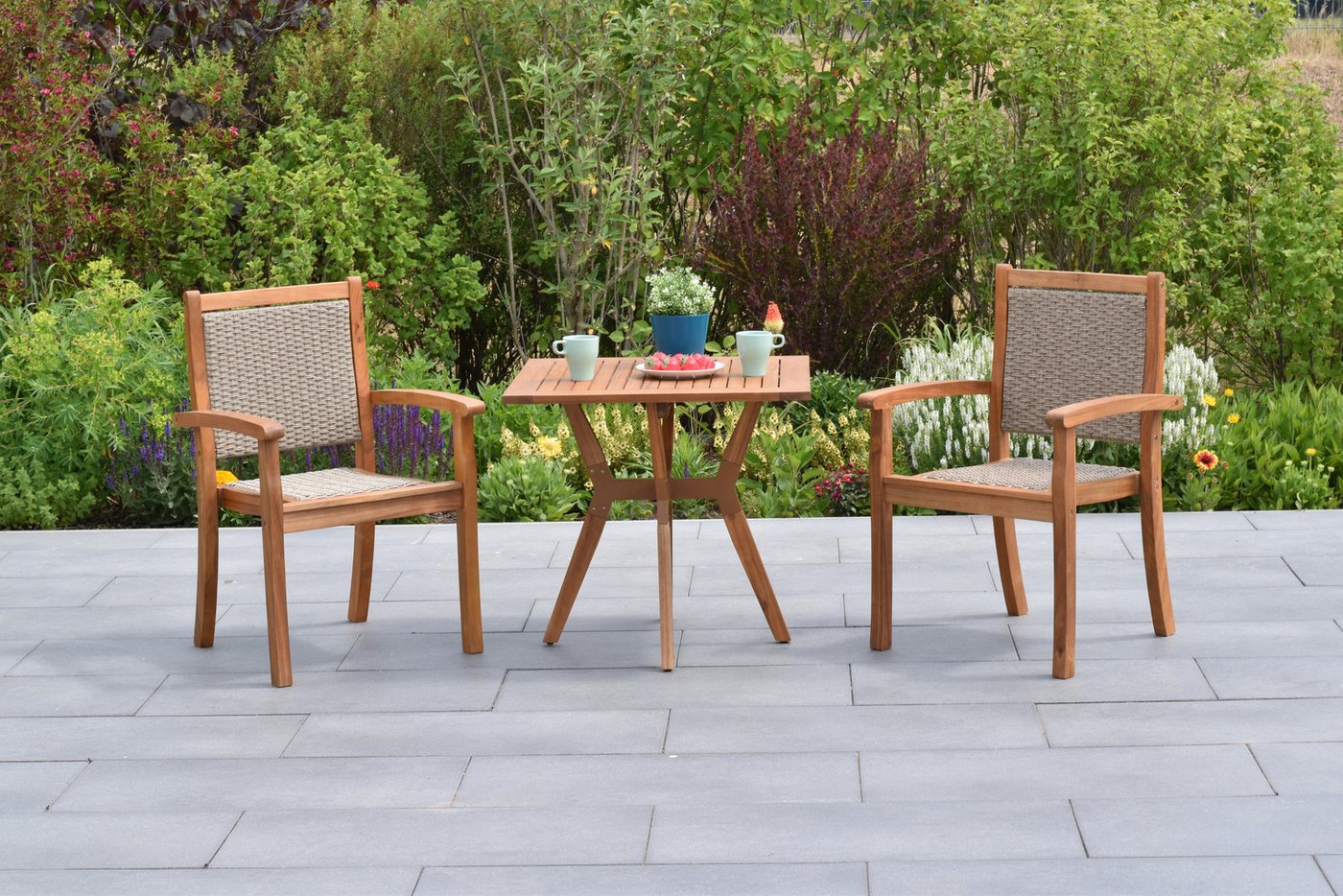 MERXX Garten-Essgruppe »Castilla«, (Set, 3-tlg., Geöltes Akazienholz), Tisch: LxB: 70x70 cm von MERXX