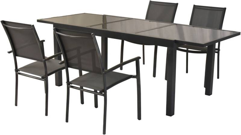 MERXX Garten-Essgruppe »Milano«, (Set, 5-tlg), Sessel stapelbar, Tisch ausziehbar von MERXX