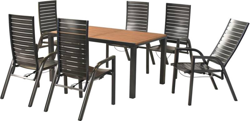 MERXX Garten-Essgruppe »Siros«, (Set, 7-tlg), Rückenlehne verstellbar durch Gasdruckfeder von MERXX