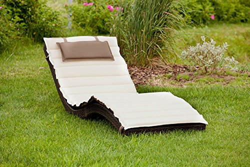MERXX Gartenliege inkl. Wendekissen beige/taupe, klappbar von MERXX