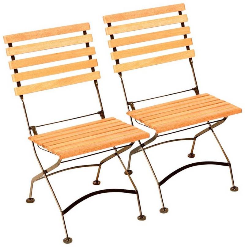 MERXX Gartenstuhl (Set, 2 St), 2er Set, Eukalyptus, klappbar, schwarz von MERXX