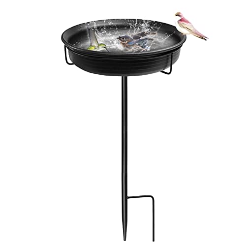 MERYSAN 51cm freistehende Vogeltränke für den Außenbereich, leicht, abnehmbar, Outdoor-Vogeltränke mit stabilem Metallpfahl, Verstellbarer Vogelfutterspender für Garten Terrasse Hof Rasendekoration von MERYSAN