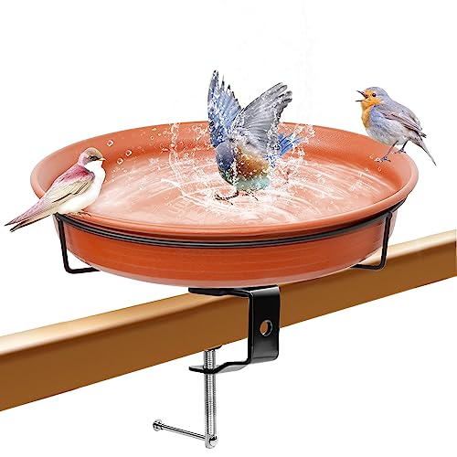 MERYSAN Vogeltränke, Vogeltränke Balkon Groß Balkongeländer Garten Modern Vogelbad, ∅ 30 cm Vogeltränke Groß Frostsicher Winterfest Vogeltränke Hängend für Balkongeländer (A) von MERYSAN