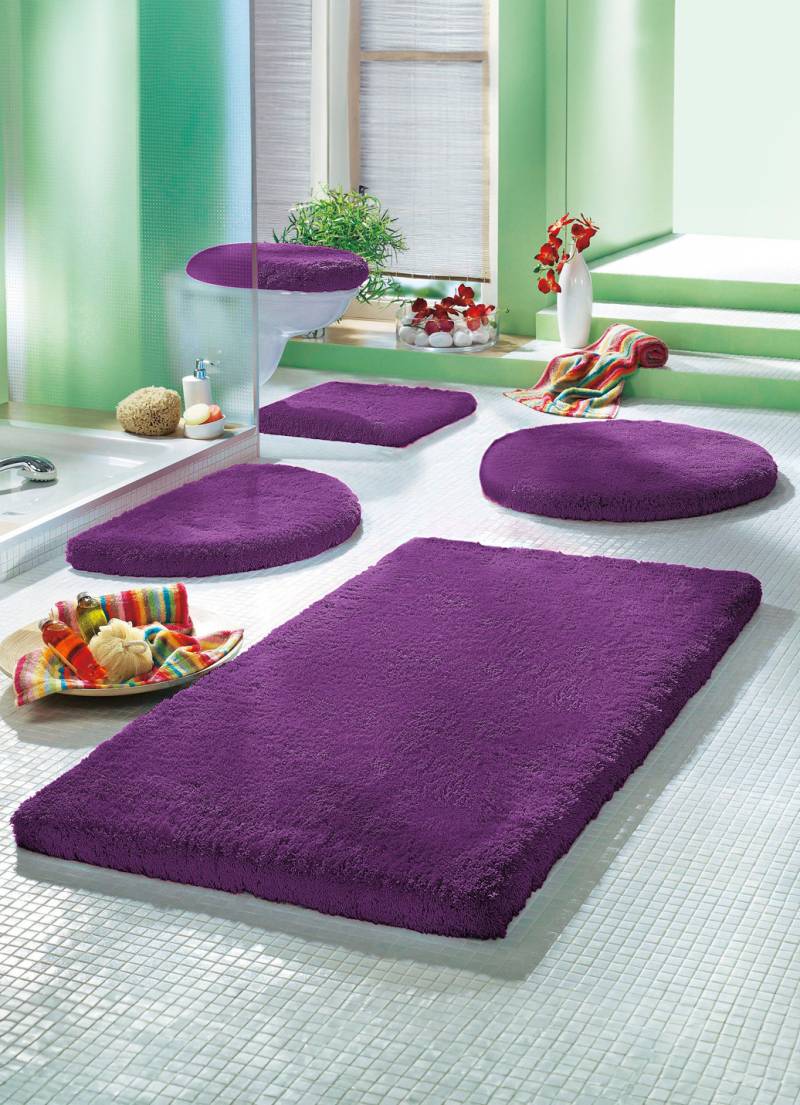 Mesana Badgarnitur mit rutschhemmender Rückseite, Größe 104 (Teppich, 70/120 cm), Aubergine von MESANA