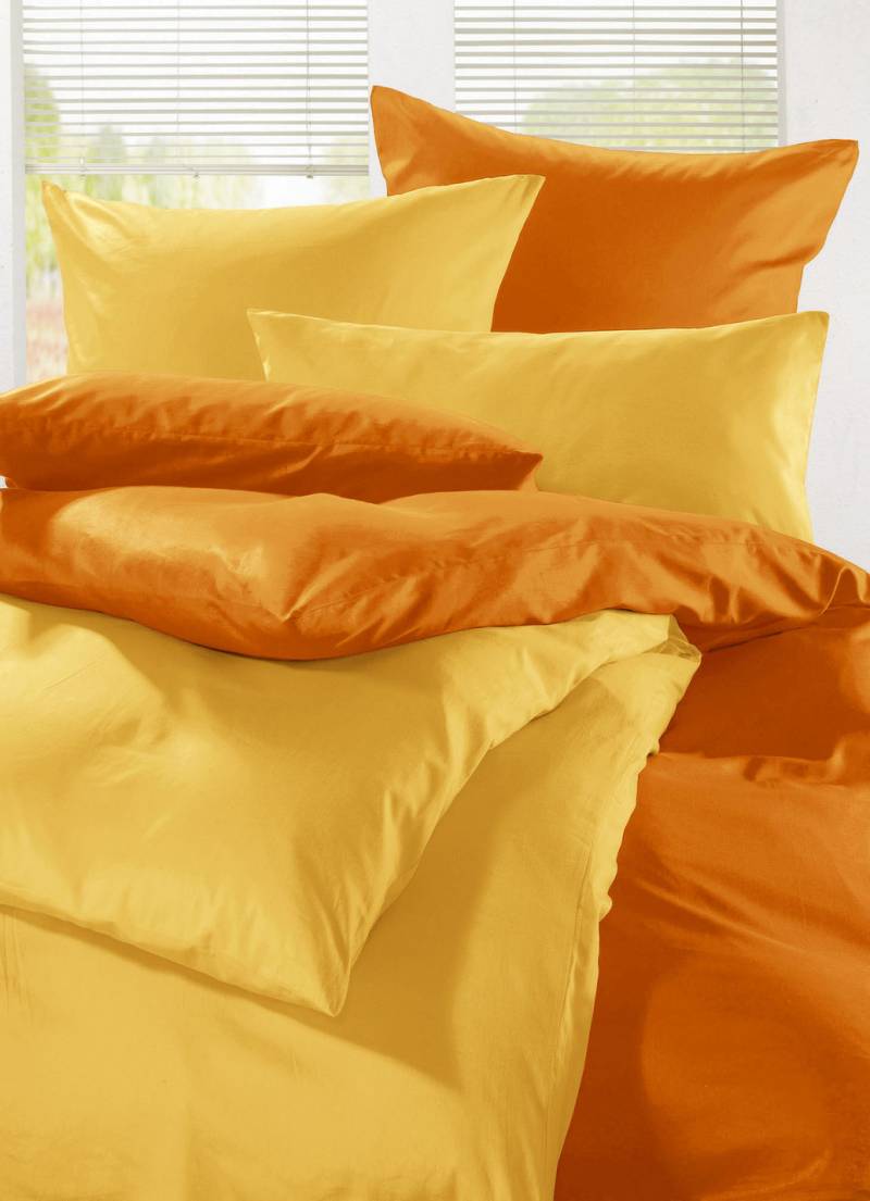 Satin Bettwäsche-Programm von Mesana, Größe 114 (80/80 cm + 155/200 cm), Orange von MESANA
