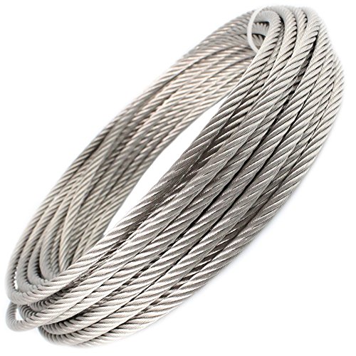Drahtseil 1x19 (hart) Ø 6,0 mm aus Edelstahl A4 (10 Meter) | Stahlseil - Drahtseilkabel - Edelstahlseil von MESAROS® von MESAROS