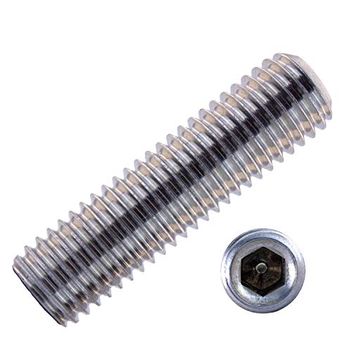 Gewindestifte mit Innensechskant u. Kegelkuppe M4x10 mm aus Edelstahl A2 (5 Stück) | DIN 913 - Madenschrauben - Wurmschrauben von MESAROS® von MESAROS