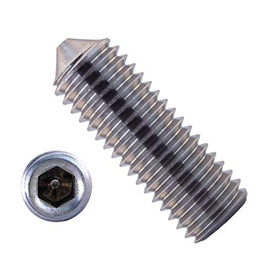 Gewindestifte mit Innensechskant u. Spitze M10x20 mm aus Edelstahl A2 (10 Stück) | DIN 914 - Madenschrauben - Wurmschrauben von MESAROS® von MESAROS