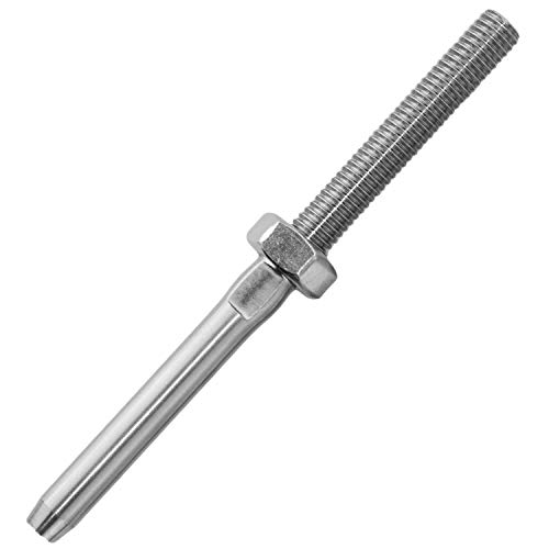 Gewindeterminals (Außengewinde rechts) D=3 mm/M6 aus Edelstahl A4 (5 Stück) | Walzterminals - Seilterminals - Seilspanner - Drahtseil-Walzterminals von MESAROS® von MESAROS