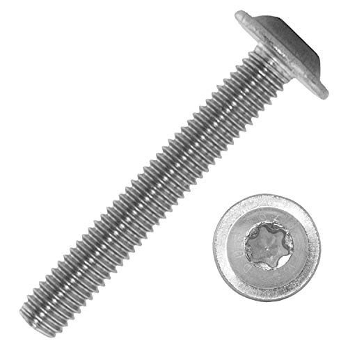 Linsenkopfschrauben mit Innensechsrund (ISR) und Flansch M8x40/40 mm aus Edelstahl A2 (10 Stück) | ISO 7380 - Rundkopfschrauben - Linsenschrauben - Schrauben von MESAROS® von MESAROS