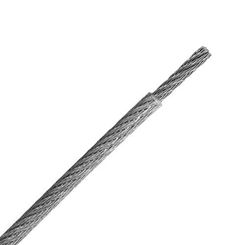 PVC-Drahtseil 7x7 (mittelweich/transparent) | Drahtstärke: Ø 1,25 mm Gesamtdurchmesser: Ø 2 mm | aus Edelstahl A4 (1 Meter) | Edelstahlseil - Drahtseil von MESAROS® von MESAROS