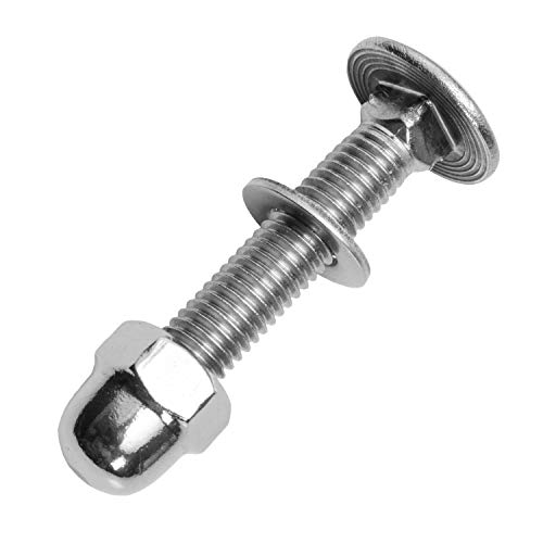 Schlossschrauben M10x90/90 mm mit Hutmuttern & Unterlegscheiben M10 aus Edelstahl A2 (20 Stück) | Flachrundschrauben - Kappenmuttern hohe Form - Beilagscheiben von MESAROS® von MESAROS