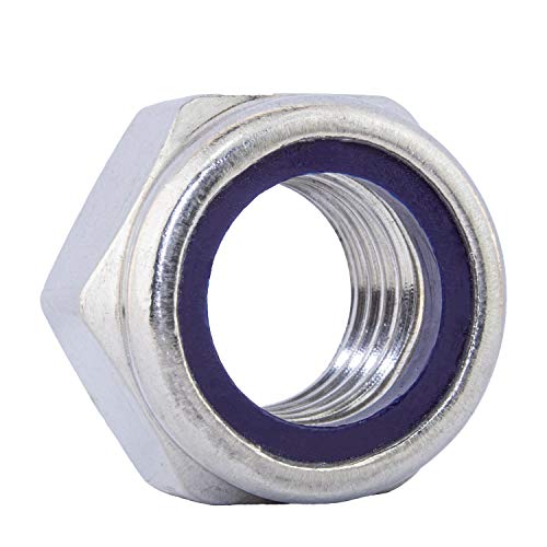 Sechskantmuttern selbstsichernd M14 aus Edelstahl A2 (20 Stück) | DIN 985 - Stoppmuttern - Klemmuttern - Sicherungsmuttern - Edelstahlmuttern von MESAROS® von MESAROS