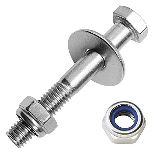 Sechskantschrauben mit Schaft M8x130 mm inkl. Sicherungsmuttern & großen Unterlegscheiben M8 aus Edelstahl A2 (20 Stück) | Maschinenschrauben - Sechskantmuttern - Beilagscheiben von MESAROS® von MESAROS