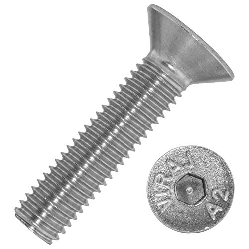 Senkkopfschrauben mit Innensechskant (ISK) M10x30/30 mm aus Edelstahl A2 (10 Stück) | DIN 7991 - Senkschrauben - Schrauben von MESAROS® von MESAROS