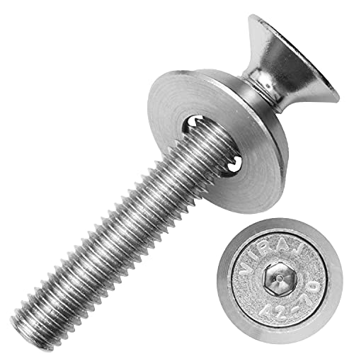 Senkkopfschrauben mit Innensechskant M6x40/40 mm und Rosetten (gedreht) M6 aus Edelstahl A2 / A1 (20 Stück) | DIN 7991 - Senkschrauben - Unterlegscheiben von MESAROS® von MESAROS