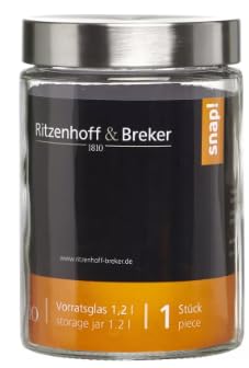 MESCOURSES Einmachglas mit grauem Edelstahlverschluss (1,2 Liter) von MESCOURSES