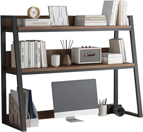 2-stöckiges Mehrzweck-Bücherregal für die Arbeitsplatte, Leiter-Bücherregal für Computer-Desktop, Multifunktions-Aufbewahrungsregal, Organizer-Rack, Bürobedarf für Zuhause, Wohnheim (Größe: 115 cm) 2-stöckiges Mehrzweck-Bücherregal für die Arbeitsplatte, Leiter-Bücherregal für Computer-Desktop, Multifunktions-Aufbewahrungsregal, Organizer-Rack, Bürobedarf für Zuhause, Wohnheim (Größe: 115 cm) von MESCXTY