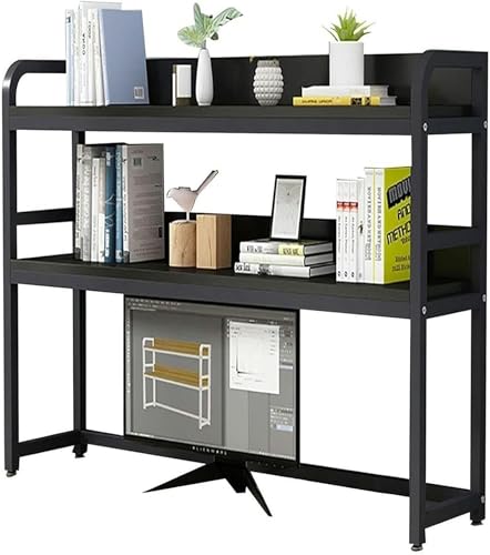 2-stufiges, verstellbares Schreibtisch-Organizer-Rack – Mehrzweck-Bücherregal für die Arbeitsplatte, Schreibtisch-Bücherregal für Computertische, Industrieregal, modernes Aufbewahrungsregal (D, 75 x von MESCXTY
