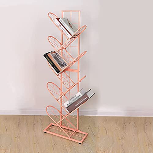8-stöckiges Baum-Bücherregal, freistehendes Bücherregal aus Metall, minimalistischer Bücherhalter für Zeitschriftenalben, Bodenaufbewahrung, Ausstellungsregal, Büro- und Heimdekoration, Grün A 10 x 22 von MESCXTY