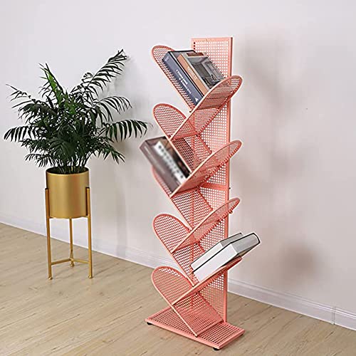 8-stöckiges Baum-Bücherregal, freistehendes Bücherregal aus Metall, minimalistischer Bücherhalter für Zeitschriftenalben, Bodenaufbewahrungsregal, Büro- und Heimdekoration, Grün A, 10 x 22 x 127 cm, von MESCXTY