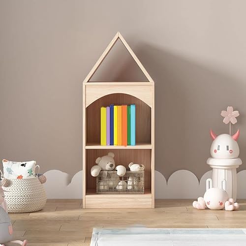 Aufbewahrung für Kinder zu Hause, Bücherregal für Puppenhäuser und Spielzeug-Organizer, bodenstehendes Bücherregal aus Massivholz für Kinderzimmer, Spielzimmer, Heimunterricht, natürliche Farbe – 40, von MESCXTY
