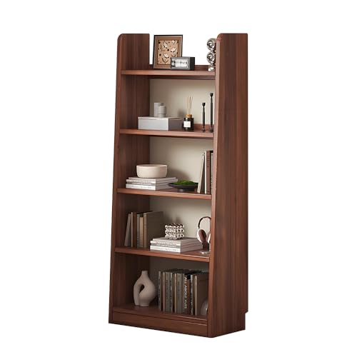 Bodenstehendes Bücherregal, 5-stöckiges Bücherregal aus Holz mit Rückenstrebe, Schreibtisch-Organizer-Regal im Trapez-Design, kompaktes Buch für Wohnzimmer, Schlafzimmer, Home-Office, Arbeitszimmer ( Bodenstehendes Bücherregal, 5-stöckiges Bücherregal aus Holz mit Rückenstrebe, Schreibtisch-Organizer-Regal im Trapez-Design, kompaktes Buch für Wohnzimmer, Schlafzimmer, Home-Office, Arbeitszimmer ( von MESCXTY