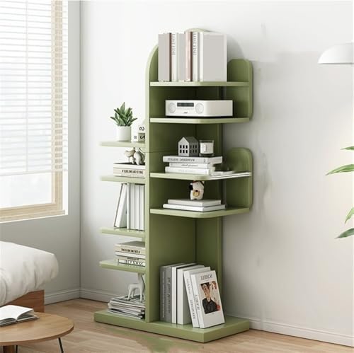 Bücherregal, Bücherregal, Bodenregal, Aufbewahrung, kreative mehrschichtige Aufbewahrung, einfache kleine mehrstufige Regale mit abgerundeten Ecken, für Wohnzimmer, Büro und Schlafzimmer (grün, 49 x von MESCXTY