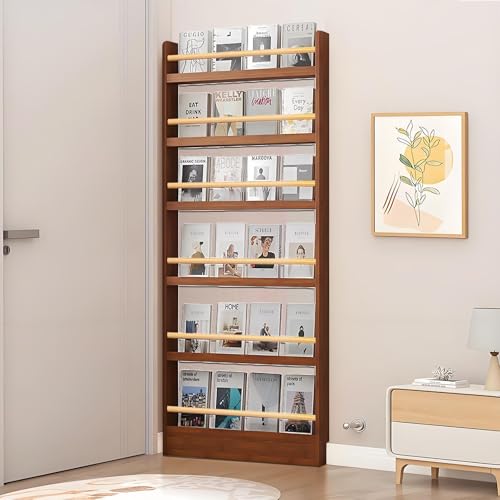 Bücherregal aus Holz mit 3/4/5/6 Ebenen hinter der Tür, hohes, schmales, bodenstehendes Bücherregal, platzsparender Aufbewahrungs-Organizer für Bücher, Schlafzimmer, Wohnzimmer, Büro, Braun 19,7 x 3, Bücherregal aus Holz mit 3/4/5/6 Ebenen hinter der Tür, hohes, schmales, bodenstehendes Bücherregal, platzsparender Aufbewahrungs-Organizer für Bücher, Schlafzimmer, Wohnzimmer, Büro, Braun 19,7 x 3, von MESCXTY