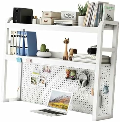 Bücherregal für den Büroschreibtisch – 2-stöckiges Schreibtisch-Bücherregal für Computerschreibtische, multifunktionales Ausstellungsregal, verstellbares Organizer-Rack, Dekoration für Büro, Zuhause, von MESCXTY