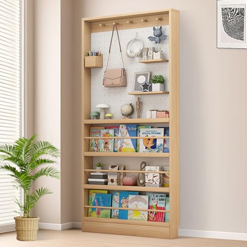 Bücherregal hinter der Tür – Ultradünnes 3,94 Zoll großes Kinder-Bücherregal aus Massivholz mit verstellbaren DIY-Regalen | Platzsparender Spielzeug- und Buch-Organizer für Kinderzimmer, Schlafzimmer von MESCXTY