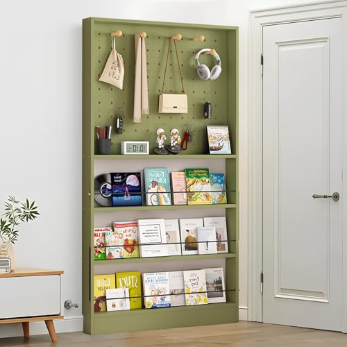 Bücherregal hinter der Tür – ultradünnes, platzsparendes 3,94 Zoll großes Bücherregal aus Holz mit Lochplatte, hohes, schmales Wandregal, kompakter Organizer für Bücher, Spielzeug, CDs und Dekoration Bücherregal hinter der Tür – ultradünnes, platzsparendes 3,94 Zoll großes Bücherregal aus Holz mit Lochplatte, hohes, schmales Wandregal, kompakter Organizer für Bücher, Spielzeug, CDs und Dekoration von MESCXTY