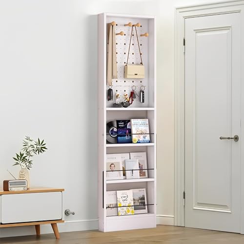 Bücherregal hinter der Tür – ultradünnes, platzsparendes 3,94 Zoll großes Bücherregal aus Holz mit Lochplatte, hohes, schmales Wandregal, kompakter Organizer für Bücher, Spielzeug, CDs und Dekoration Bücherregal hinter der Tür – ultradünnes, platzsparendes 3,94 Zoll großes Bücherregal aus Holz mit Lochplatte, hohes, schmales Wandregal, kompakter Organizer für Bücher, Spielzeug, CDs und Dekoration von MESCXTY