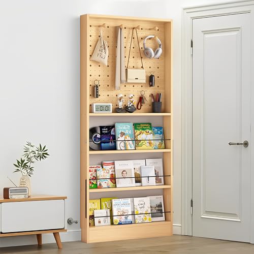 Bücherregal hinter der Tür – ultradünnes, platzsparendes 3,94 Zoll großes Bücherregal aus Holz mit Lochplatte, hohes, schmales Wandregal, kompakter Organizer für Bücher, Spielzeug, CDs und Dekoration Bücherregal hinter der Tür – ultradünnes, platzsparendes 3,94 Zoll großes Bücherregal aus Holz mit Lochplatte, hohes, schmales Wandregal, kompakter Organizer für Bücher, Spielzeug, CDs und Dekoration von MESCXTY