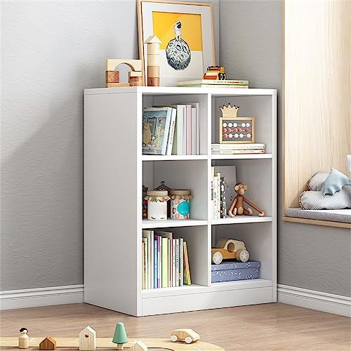 Bücherregal mit geschlossener Rückseite, Bücherregal fürs Kinderzimmer, vom Boden bis zur Decke reichendes kurzes Regal, Leseregal, Aufbewahrung für Babyspielzeug, Bilderbuchschrank, Weiß, 23,6"L x 1 von MESCXTY