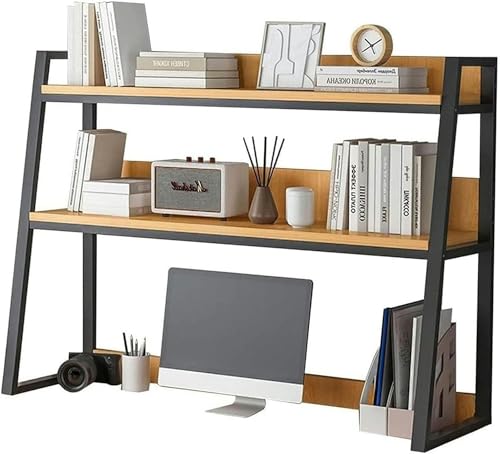 Desktop-Bücherregal für Computertische – 2-stufiges trapezförmiges Bücherregal, Mehrzweck-Organizer-Regal aus Metall für die Arbeitsplatte, für die Aufbewahrung im Büro/Wohnheim (A, 95 x 32 x Desktop-Bücherregal für Computertische – 2-stufiges trapezförmiges Bücherregal, Mehrzweck-Organizer-Regal aus Metall für die Arbeitsplatte, für die Aufbewahrung im Büro/Wohnheim (A, 95 x 32 x von MESCXTY