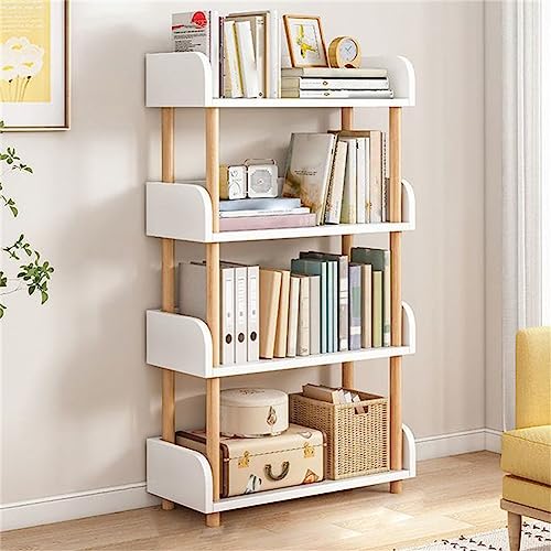 Etagere-Bücherregal im modernen Stil, aus Holz, offene Rückseite, Bücherregal, vom Boden bis zur Decke, Wohnzimmer, mehrschichtiges Bücherregal, Ausstellungsständer, Schlafzimmer, weiß, 15,7" L x 9,4" von MESCXTY