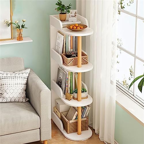 Etagere-Bücherregal im modernen Stil, aus Holz, offene Rückseite, Bücherregal, vom Boden bis zur Decke, Wohnzimmer, mehrschichtiges Bücherregal, Ausstellungsständer, Schlafzimmer, weiß, 48,3 cm L x 3 von MESCXTY