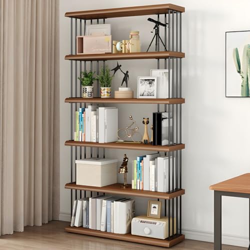 Großes Bücherregal, hohes Industrie-Bücherregal mit offenem 5-stufigem, breitem Bücherregal-Organizer aus Metall, Ausstellungsregale für Schlafzimmer, Wohnzimmer, Home-Office-Aufbewahrung, 80 x 35 x von MESCXTY