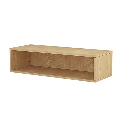 Horizontales Bücherregal aus Holz, kurze Räume, geschlossene Rückseite, frei kombinierbares Bücherregal, Lagerschrank, Gitter, vom Boden bis zur Decke, niedriger Erkerfensterschrank, Natur, 31" L x 1 von MESCXTY