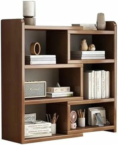 MESCXTY 3-stöckiges Bücherregal, hölzernes Schreibtisch-Bücherregal, einziehbares Tisch-Bücherregal, modernes Schreibtisch-Display, Aufbewahrungs-Bücherregal, erweiterbarer Organizer von MESCXTY